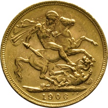 1906 Gold Sovereign Coin Edward VII Melbourne