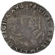 1555 Philip and Mary Hammered Silver Shilling