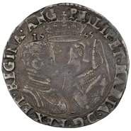1555 Silver Shilling Coin Philip and Mary Hammered