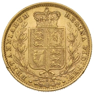 1884 Gold Sovereign Coin Queen Victoria Young Head Shield Back Sydney