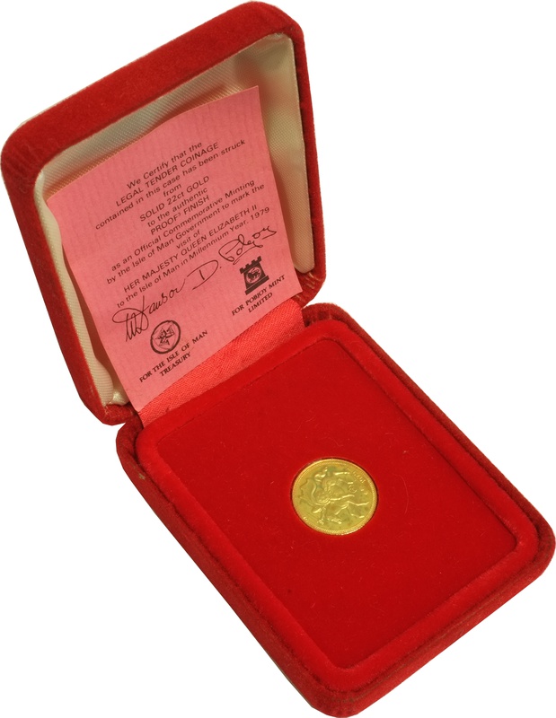 Gold Proof 1979 Isle Of Man Half Sovereign Boxed