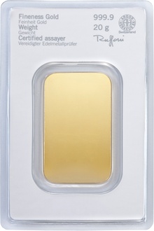 Heraeus 20 Gram Gold Bar