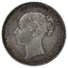 1872 Silver Shilling Coin Queen Victoria
