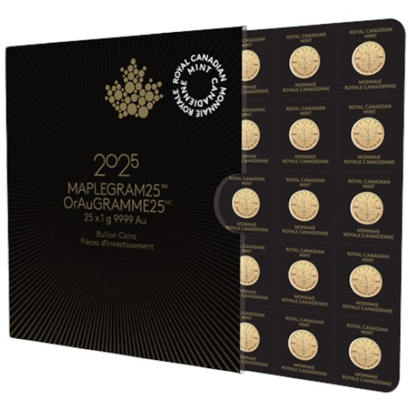 2025 MapleGram 25 x 1g Gold Coins