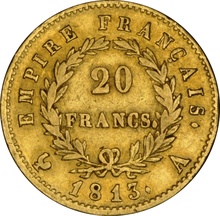 French 20 Francs Gold Coin Napoleon I Laureate Head 1807-1815