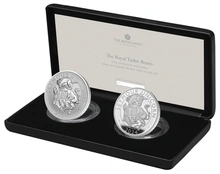 2024 Seymour Unicorn Silver Coin Tudor Beasts Proof 2 Coin Set Boxed