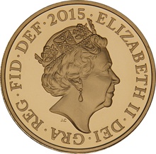2015 Proof Gold £1 Pound Coin Royal Shield of Arms Fifth Portrait