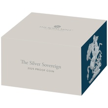 2025 Proof Silver Sovereign Coin Boxed