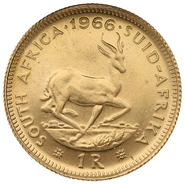 1966 R1 Gold Coin 1 Rand South Africa
