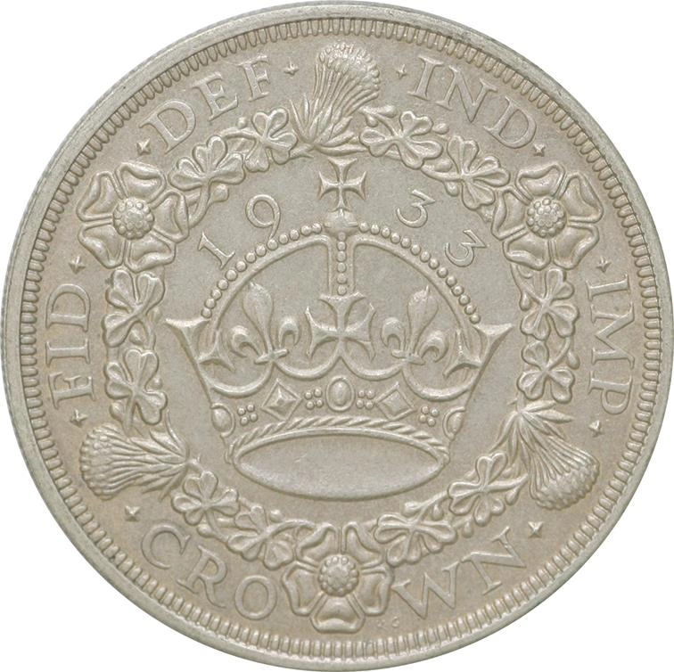 1933 Proof Silver Crown Coin George V Christmas Crown Good Very Fine