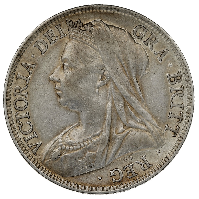 1895 Silver Half Crown Coin Queen Victoria