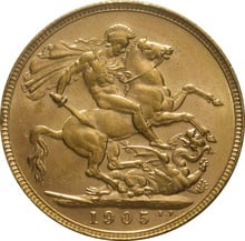 1905 Gold Sovereign Coin Edward VII Perth