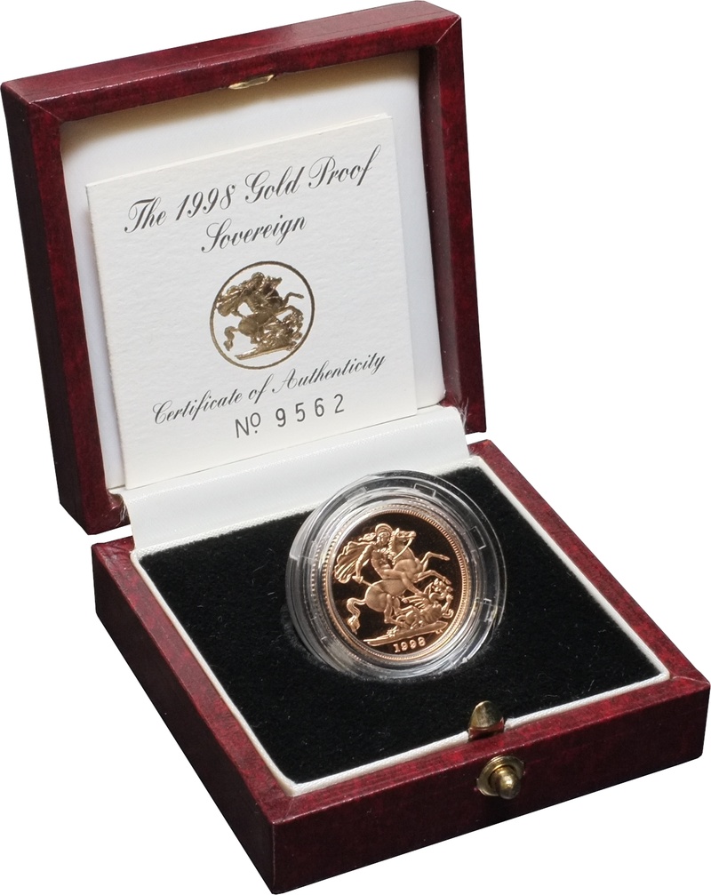 1998 Gold Proof Sovereign Boxed