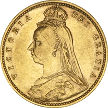 1890 Gold Half Sovereign Queen Victoria Jubilee Head Shield Back NGC AU55