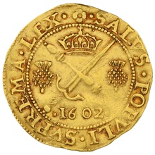 1602 Scotland James VI Gold Sword and Sceptre Piece