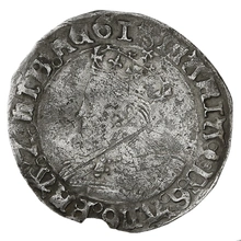 1553-1554 Silver Groat Fourpence Coin Queen Mary mm Pomegranate