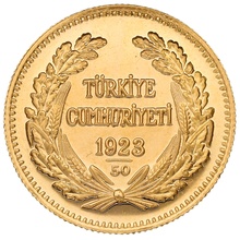 Turkish 250 Piastres Kurush Gold Coin Kemal Ataturk