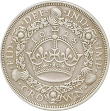 1928 Proof Silver Crown Coin George V Christmas Crown Good Very Fine