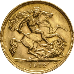 1912 Gold Half Sovereign George V Sydney