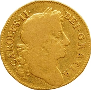 1679 Gold Guinea Coin Charles II