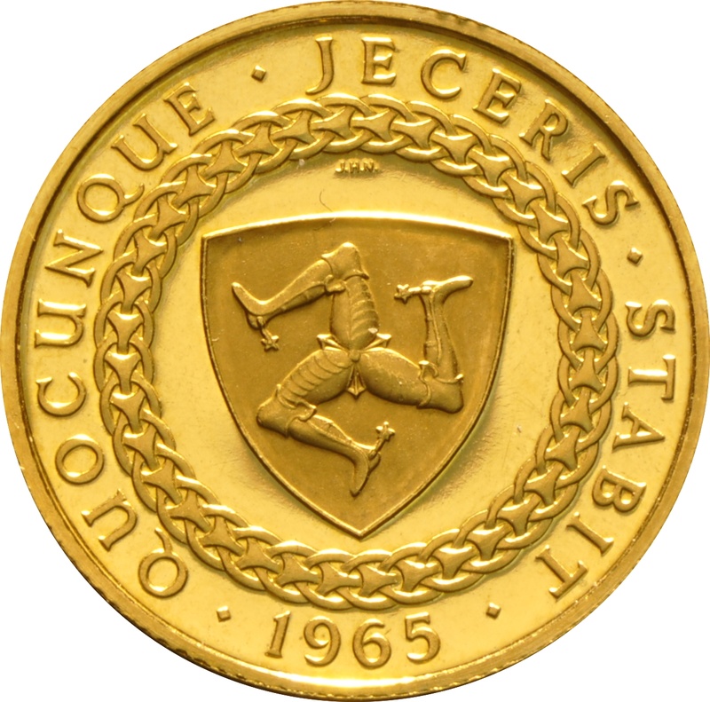 1965 Isle of Man Gold Sovereign Coin Bicentenary of the Revestment Act 23.5ct 