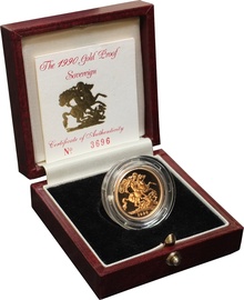 1990 Proof Gold Sovereign Boxed
