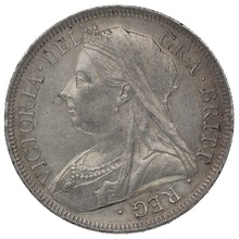 1893 Silver Half Crown Coin Queen Victoria