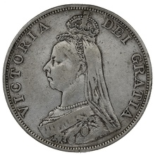 1890 Double Florin Silver Coin Queen Victoria Fine