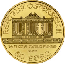 2018 1/2oz Austrian Gold Philharmonic Coin