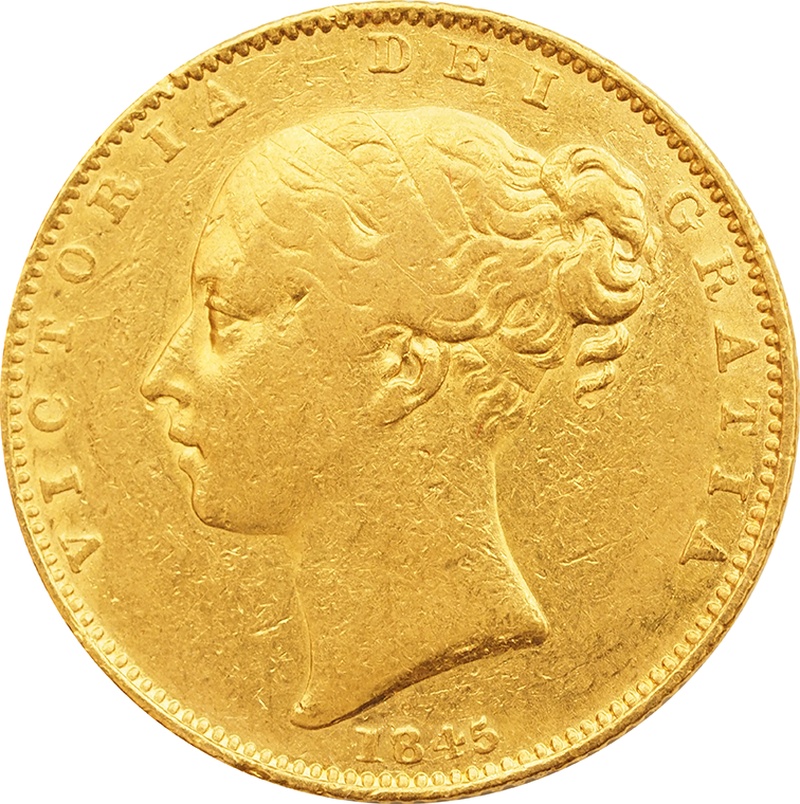 1845 Victoria Young Head Gold Sovereign