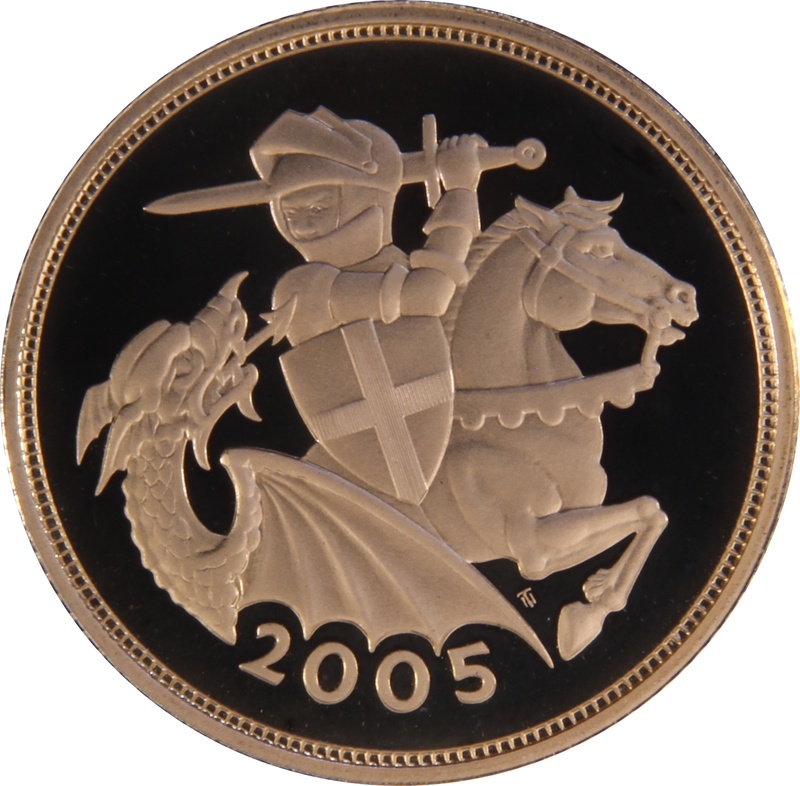 2005 Proof Gold Sovereign Coin Elizabeth II Fourth Head