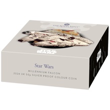 2024 50p Millennium Falcon Star Wars Proof Silver Coin Boxed