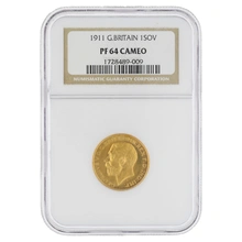 1911 Proof Gold Sovereign Coin NGC PF64