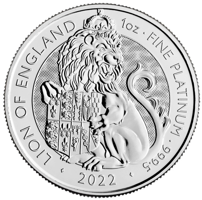 2022 Lion of England Platinum Coin Tudor Beasts 1oz