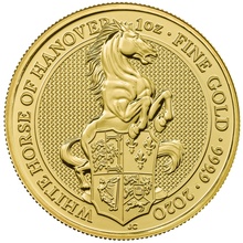 2020 1oz White Horse of Hanover Gold Coin Queen's Beasts