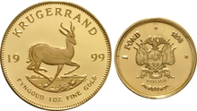 1999 Proof Krugerrand Gold Coin Centenary 5 Coin Set with Pond Boxed