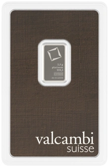 2.5g Platinum Bar Valcambi Minted