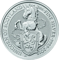2018 2oz Unicorn of Scotland Silver Coin Queen's Beasts
