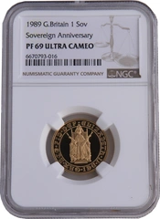 1989 Proof Gold Sovereign NGC PF69