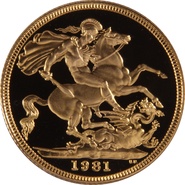 1981 Proof Gold Sovereign Coin Elizabeth II Decimal Head