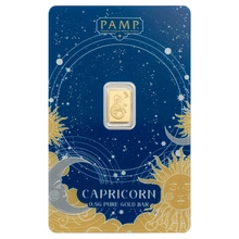 0.5g Gold Bar PAMP Zodiac Capricorn Minted