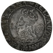 1590-1592 Silver Sixpence Coin Elizabeth I Hand