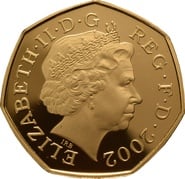 Gold 50p Fifty Pence Piece