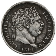 1816 Silver Shilling Coin George III 