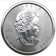 Tube of 25 2023 1oz Canadian Maple Silver Coin