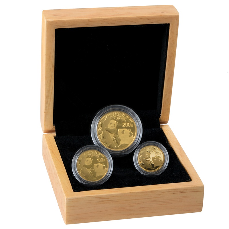 2021 Panda Bullion 3-Coin Set Gift Boxed