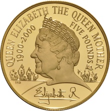 2000 Proof Gold Crown £5 Coin Queen Mother Boxed