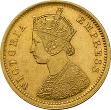 One Mohur India 1882 C CGS65 GEF MS60-61