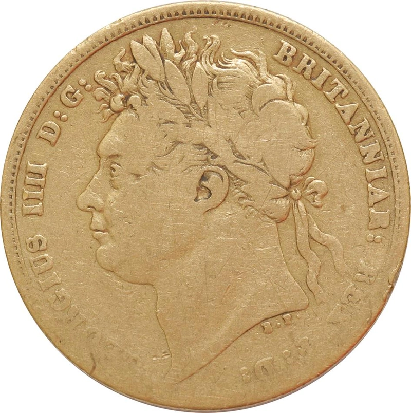 1821 Gold Sovereign Coin George IV Laureate Head