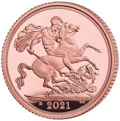 2021 Gold Sovereign Coin Elizabeth II Fifth Head Proof